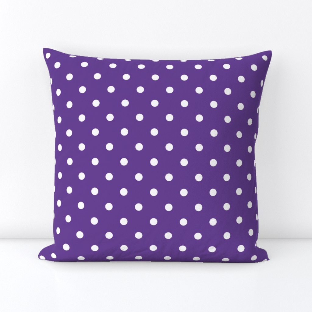 White Polkadots on Ultra Violet Purple Polkadots 