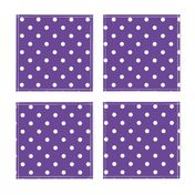 White Polkadots on Ultra Violet Purple Polkadots 