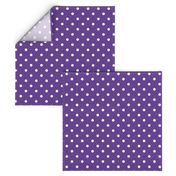 White Polkadots on Ultra Violet Purple Polkadots 