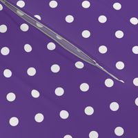 White Polkadots on Ultra Violet Purple Polkadots 