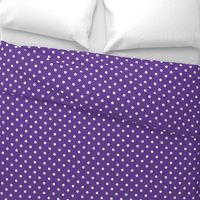 White Polkadots on Ultra Violet Purple Polkadots 