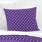 White Polkadots on Ultra Violet Purple Polkadots 