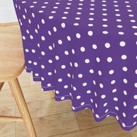 White Polkadots on Ultra Violet Purple Polkadots 