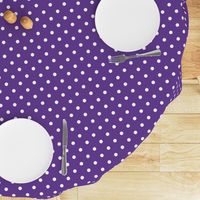 White Polkadots on Ultra Violet Purple Polkadots 