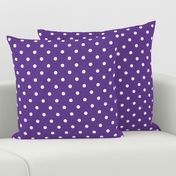 White Polkadots on Ultra Violet Purple Polkadots 