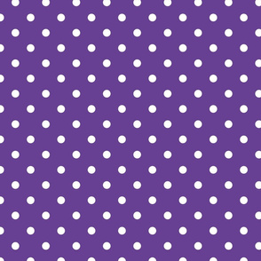 White Polkadots on Ultra Violet Purple Polkadots 