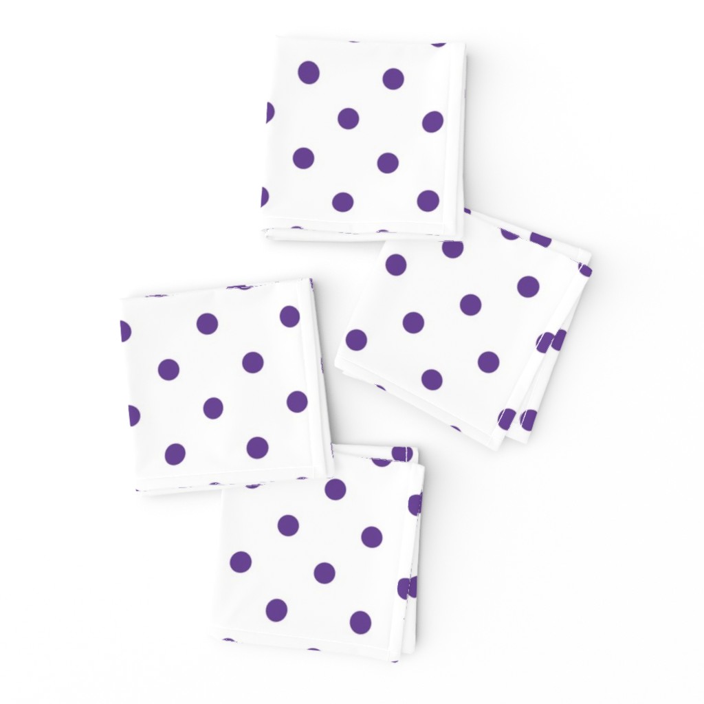 Ultra Violet Purple Polkadots on White