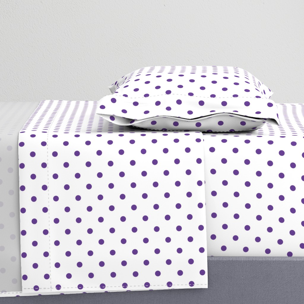 Ultra Violet Purple Polkadots on White