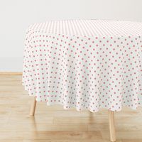 Blooming Dahlia Peach Polkadots on White