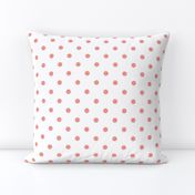 Blooming Dahlia Peach Polkadots on White