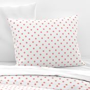 Blooming Dahlia Peach Polkadots on White