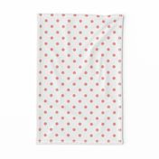 Blooming Dahlia Peach Polkadots on White