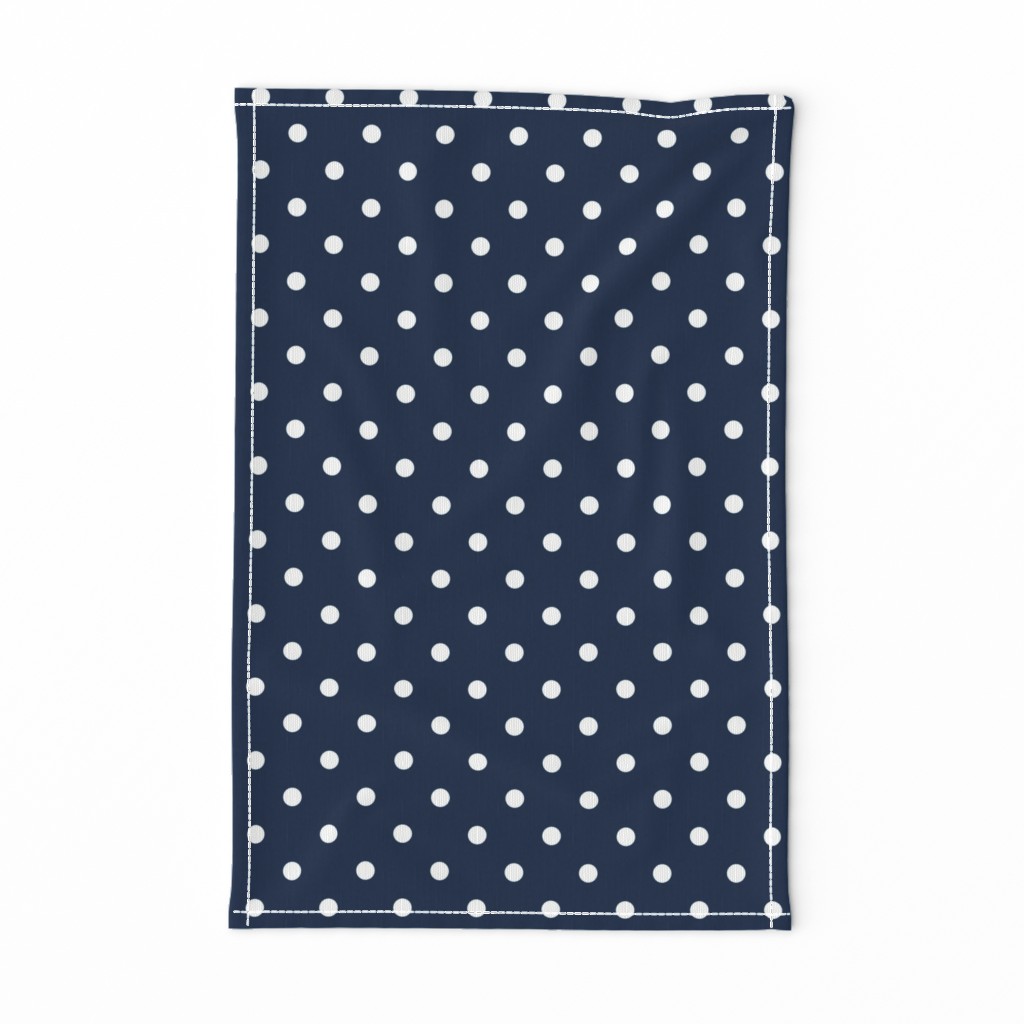 White Polkadots on Sailor Blue