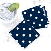 White Polkadots on Sailor Blue