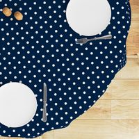 White Polkadots on Sailor Blue