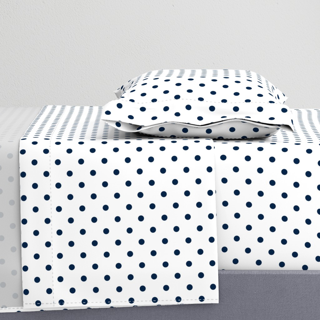 Sailor Blue Polkadots on White