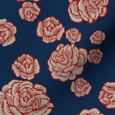 boho lounge - roses red/white/blue