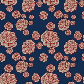 boho lounge - roses red/white/blue