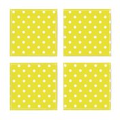 White Polkadots on Meadowlark Yellow 