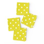 White Polkadots on Meadowlark Yellow 