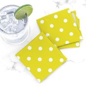 White Polkadots on Meadowlark Yellow 