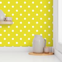 White Polkadots on Meadowlark Yellow 