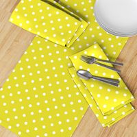 White Polkadots on Meadowlark Yellow 