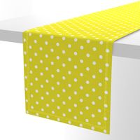 White Polkadots on Meadowlark Yellow 