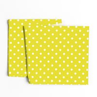 White Polkadots on Meadowlark Yellow 