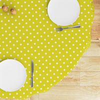 White Polkadots on Meadowlark Yellow 