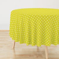 White Polkadots on Meadowlark Yellow 