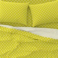 White Polkadots on Meadowlark Yellow 