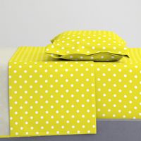 White Polkadots on Meadowlark Yellow 