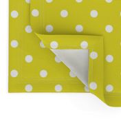 White Polkadots on Meadowlark Yellow 