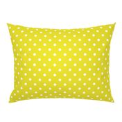 White Polkadots on Meadowlark Yellow 