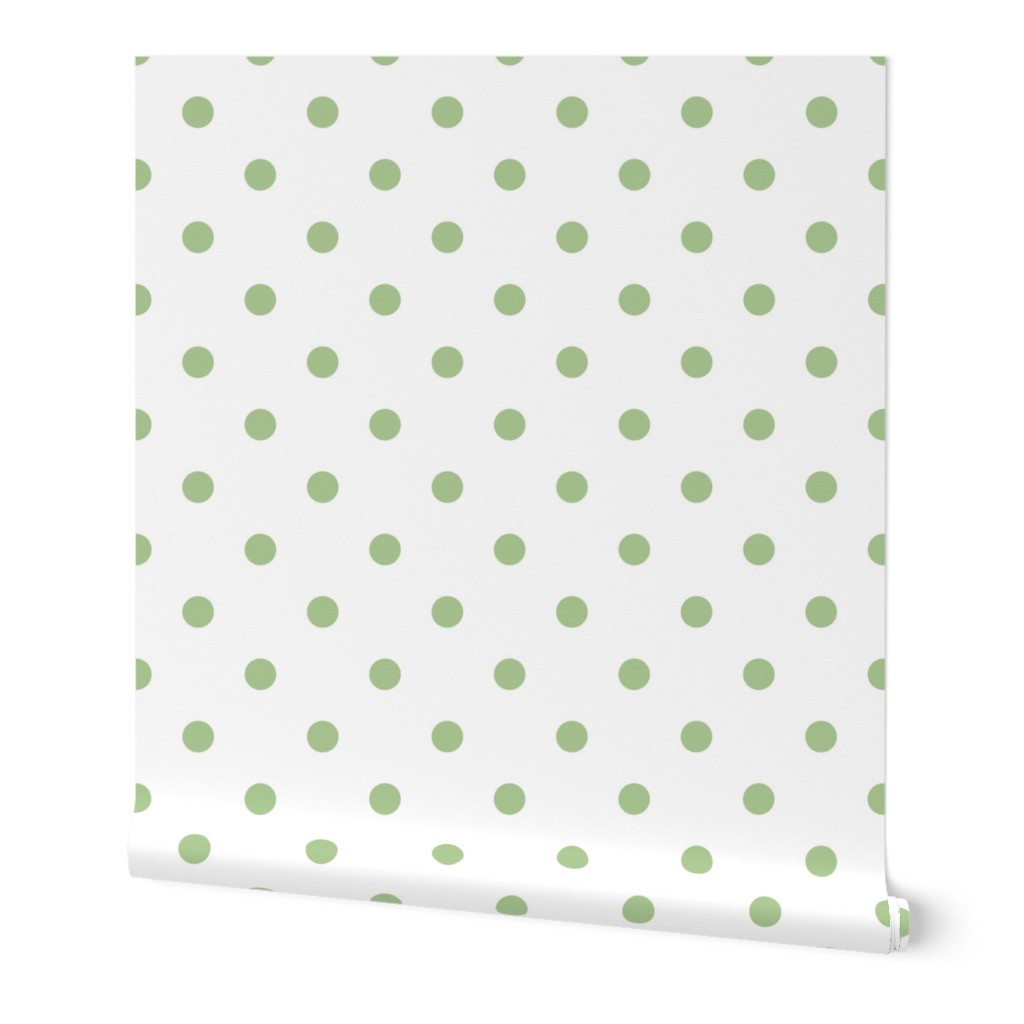 Nile Green Polkadots on White