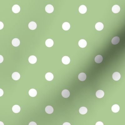 White Polkadots on Nile Green