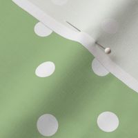 White Polkadots on Nile Green