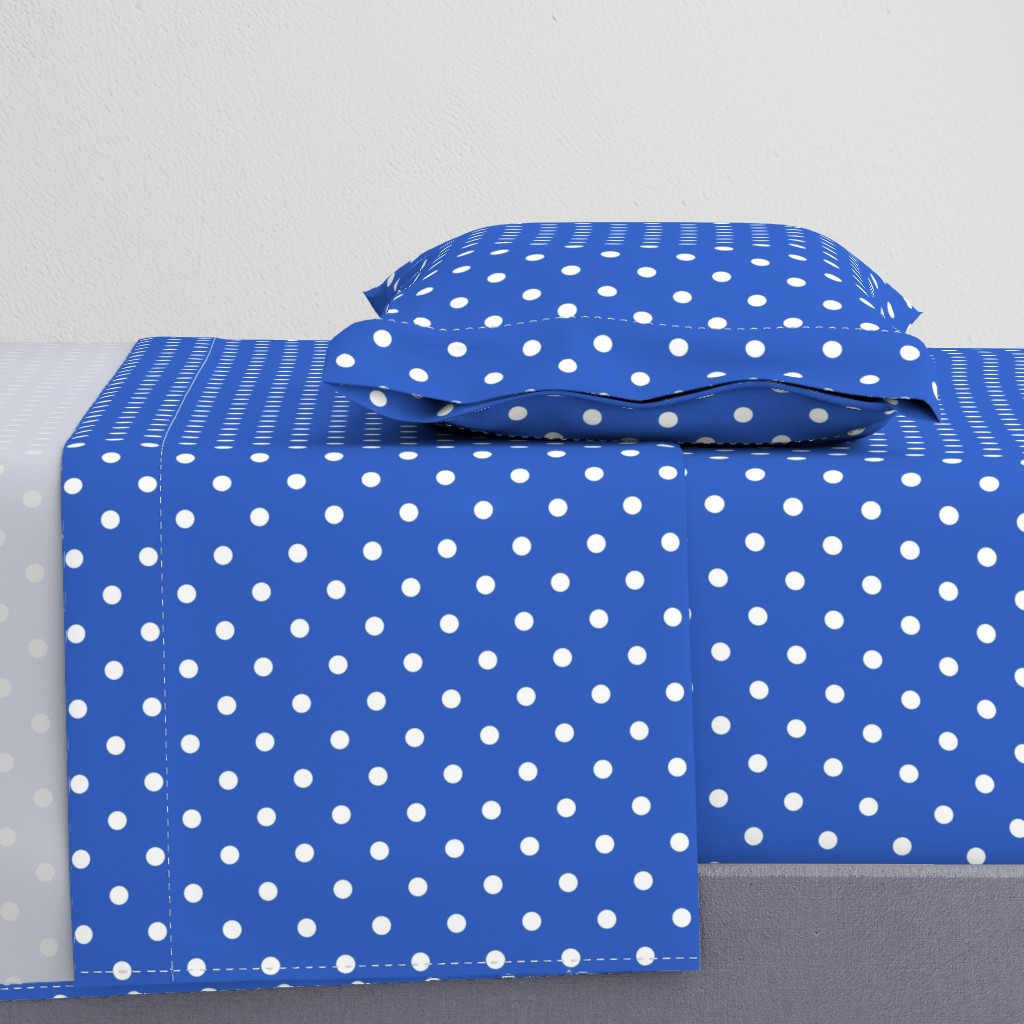 White Polkadots on Palace Blue 