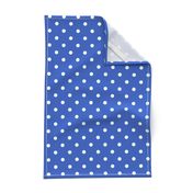 White Polkadots on Palace Blue 