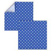 White Polkadots on Palace Blue 