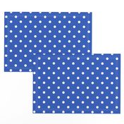 White Polkadots on Palace Blue 