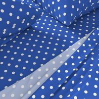 White Polkadots on Palace Blue 