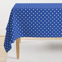 White Polkadots on Palace Blue 