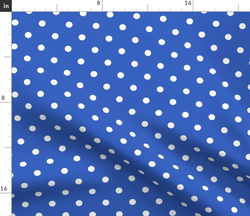 White Polkadots on Palace Blue 