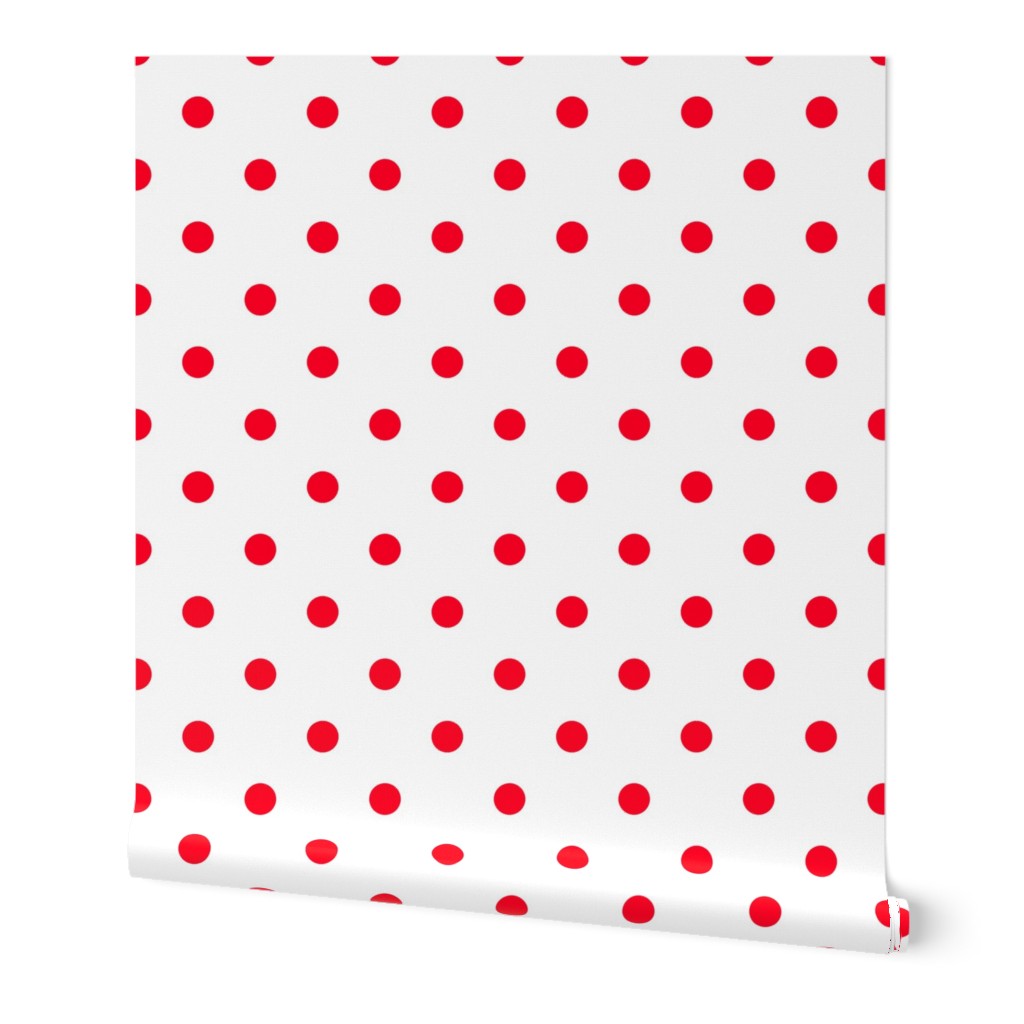 Cherry Red Polkadots on White