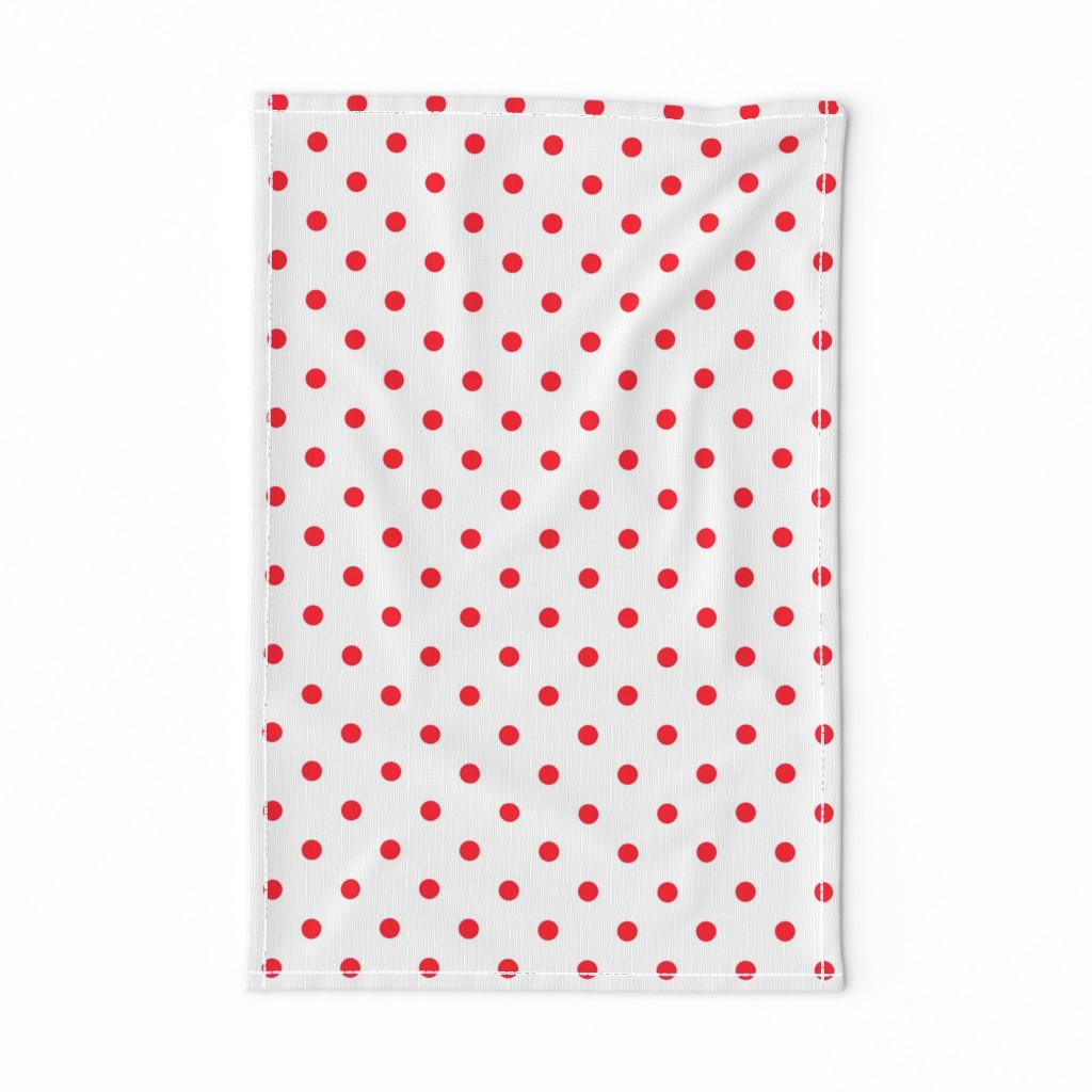 Cherry Red Polkadots on White