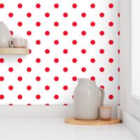 Cherry Red Polkadots on White