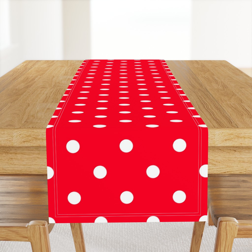 White Polkadots on Cherry Red