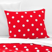 White Polkadots on Cherry Red